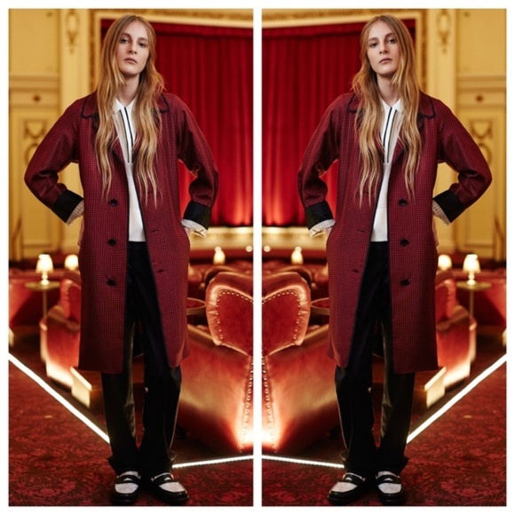 rag & bone Jackets & Blazers - Rag & Bone Clayton Red Silk Crepe De Chine Coat